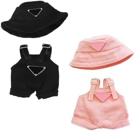 17cm Doll Clothes Set(NO Doll),Outfit Set With Hat & Overalls Of Clothes Designer,Cute Clothes For Dress Up Unique Style(Black) 5 17cm Doll Clothes Set(NO Doll),Outfit Set With Hat & Overalls Of Clothes Designer,Cute Clothes For Dress Up Unique Style(Black) - Image 5