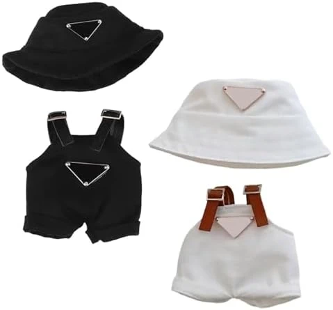 17cm Doll Clothes Set(NO Doll),Outfit Set With Hat & Overalls Of Clothes Designer,Cute Clothes For Dress Up Unique Style(Black) 7 17cm Doll Clothes Set(NO Doll),Outfit Set With Hat & Overalls Of Clothes Designer,Cute Clothes For Dress Up Unique Style(Black) - Image 7