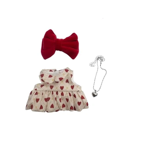 Clothes For Labubus Doll Cute Outfits For La Bubu Keychain Dolls,Kawaii Dress Up Clothing For 17cm Labubus Doll For Birthday Gifts (No Doll)(Red 3)