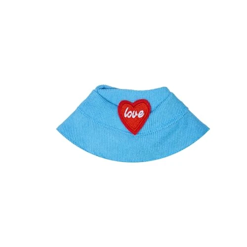 Navy Blue Corduroy Hat For La - 6.7in Labobo Collector's Doll Accessory With Embroidered Heart (Display Only, Not A Toy)