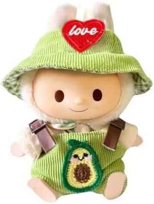 Clothes For 17cm Doll,Cute Outfit Set With Hat & Accessories For 17cm Dolls,Soft Cotton Clothing (No Doll) (Green) 5 Clothes For 17cm Doll,Cute Outfit Set With Hat & Accessories For 17cm Dolls,Soft Cotton Clothing (No Doll) (Green) - Image 5