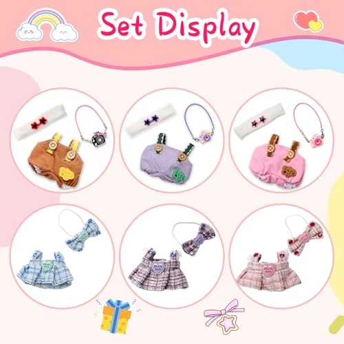 Doll Outfit Set For 17cm Dolls, 2 Piece Clothes Set For Doll, Premium Fashion Dresses For Dolls Accessories Suit (NO Doll) (Purple) 4 Doll Outfit Set For 17cm Dolls, 2 Piece Clothes Set For Doll, Premium Fashion Dresses For Dolls Accessories Suit (NO Doll) (Purple) - Image 4