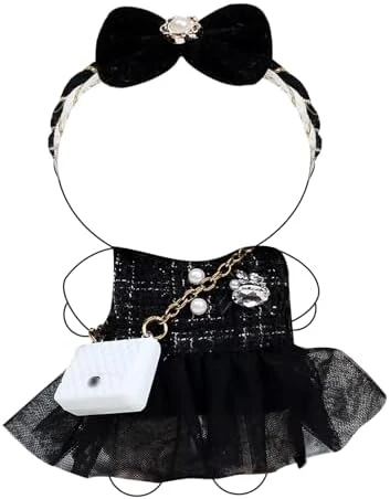 Doll Clothes – Classic Checkered Chic Set For 17cm Doll, Featuring A White And Black Checked Dress, Bow Headpiece, And Stylish Black Mini Bag – Doll Not Included 5 Doll Clothes – Classic Checkered Chic Set For 17cm Doll, Featuring A White And Black Checked Dress, Bow Headpiece, And Stylish Black Mini Bag – Doll Not Included - Image 5