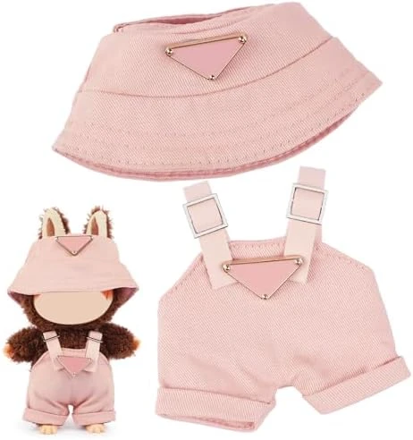 17cm Clothes Set For Doll , Handcrafted Dress Up Unique Overalls Set & Style Hat Cute Clothes For 17cm Doll Accessories Suit, Cute Clothes For Doll Not Included (Black) 7 17cm Clothes Set For Doll , Handcrafted Dress Up Unique Overalls Set & Style Hat Cute Clothes For 17cm Doll Accessories Suit, Cute Clothes For Doll Not Included (Black) - Image 7