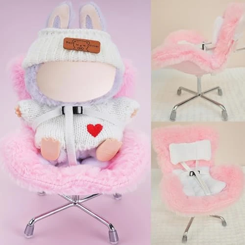 La-bubu Car Seat With Soft Furry Cushion For 10-17cm Dolls, La-bubu Accessories, Car Air Vent Decor, Includes Seat Leg For Desktop Display 2 La-bubu Car Seat With Soft Furry Cushion For 10-17cm Dolls, La-bubu Accessories, Car Air Vent Decor, Includes Seat Leg For Desktop Display - Image 2