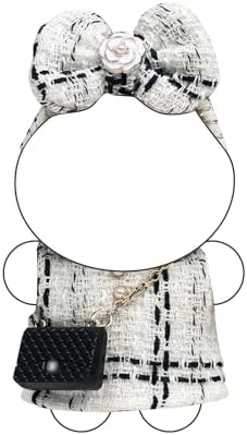 Doll Clothes – Classic Checkered Chic Set For 17cm Doll, Featuring A White And Black Checked Dress, Bow Headpiece, And Stylish Black Mini Bag – Doll Not Included 3 Doll Clothes – Classic Checkered Chic Set For 17cm Doll, Featuring A White And Black Checked Dress, Bow Headpiece, And Stylish Black Mini Bag – Doll Not Included - Image 3