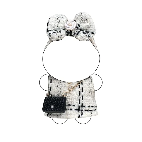 Doll Clothes – Classic Checkered Chic Set For 17cm Doll, Featuring A White And Black Checked Dress, Bow Headpiece, And Stylish Black Mini Bag – Doll Not Included 1 Doll Clothes – Classic Checkered Chic Set For 17cm Doll, Featuring A White And Black Checked Dress, Bow Headpiece, And Stylish Black Mini Bag – Doll Not Included