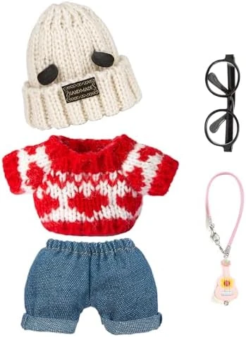 17cm Doll Clothes - Kawaii Chic Style Set For 17cm Dolls, Cute Doll Outfit With Accessories - Colorful T-Shirt + Star Light Blue Romper + Heart Shaped Pink Hat (NO Doll) 7 17cm Doll Clothes - Kawaii Chic Style Set For 17cm Dolls, Cute Doll Outfit With Accessories - Colorful T-Shirt + Star Light Blue Romper + Heart Shaped Pink Hat (NO Doll) - Image 7