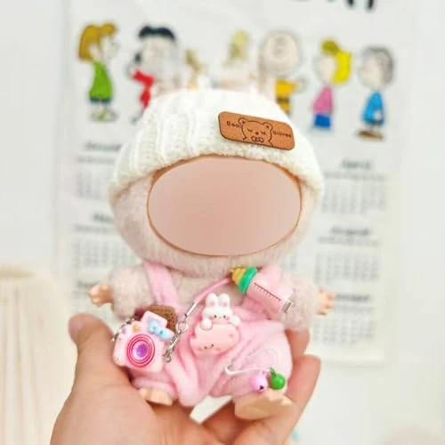 Doll Clothes, 3-Piece Cute Style Set For 5.91"-6.69" Dolls, Premium Doll Outfit With Accessories, Pink Romper + White Hat + Small Camera, NO Doll 2 Doll Clothes, 3-Piece Cute Style Set For 5.91"-6.69" Dolls, Premium Doll Outfit With Accessories, Pink Romper + White Hat + Small Camera, NO Doll - Image 2