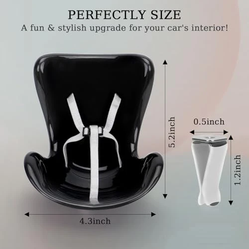 Doll Car Seat Compatible With Labubu, Vent Clip For 10-17cm Blind Box Toys, Secure Doll Seat With Adjustable Safety Strap & Airflow-Friendly Design, Car Decor (Doll Not Included)(Black) 5 Doll Car Seat Compatible With Labubu, Vent Clip For 10-17cm Blind Box Toys, Secure Doll Seat With Adjustable Safety Strap & Airflow-Friendly Design, Car Decor (Doll Not Included)(Black) - Image 5