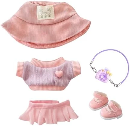 Clothes For Dolls Accessories, Stylish Kawaii Purple Outfit Set 5 Pieces Suitable For 15cm 17cm Doll (No Doll Included), Doll Hat Clothing Set Replacement 5 Clothes For Dolls Accessories, Stylish Kawaii Purple Outfit Set 5 Pieces Suitable For 15cm 17cm Doll (No Doll Included), Doll Hat Clothing Set Replacement - Image 5