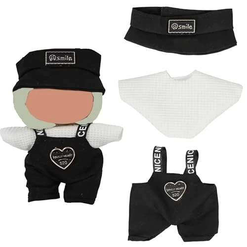17CM Doll Clothes (No Dolls),3Pcs Outfits For 6.7 Inch Dolls Accessories Party Decoration Favors Merch Gifts Fits Popular Cute Blind Box Art Dolls (Black)