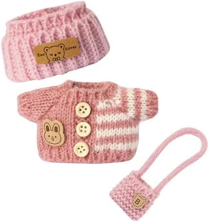 17cm Doll Clothes - Kawaii Chic Style Set For 17cm Dolls, Cute Doll Outfit With Accessories - Colorful T-Shirt + Star Light Blue Romper + Heart Shaped Pink Hat (NO Doll) 15 17cm Doll Clothes - Kawaii Chic Style Set For 17cm Dolls, Cute Doll Outfit With Accessories - Colorful T-Shirt + Star Light Blue Romper + Heart Shaped Pink Hat (NO Doll) - Image 15