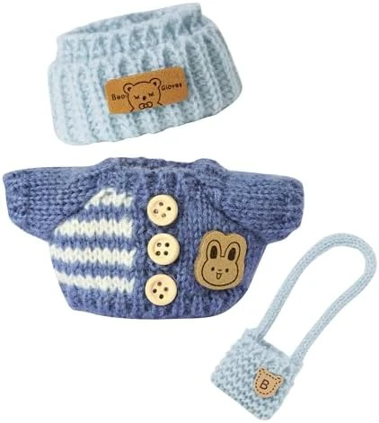 17cm Doll Clothes - Kawaii Chic Style Set For 17cm Dolls, Cute Doll Outfit With Accessories - Colorful T-Shirt + Star Light Blue Romper + Heart Shaped Pink Hat (NO Doll) 13 17cm Doll Clothes - Kawaii Chic Style Set For 17cm Dolls, Cute Doll Outfit With Accessories - Colorful T-Shirt + Star Light Blue Romper + Heart Shaped Pink Hat (NO Doll) - Image 13