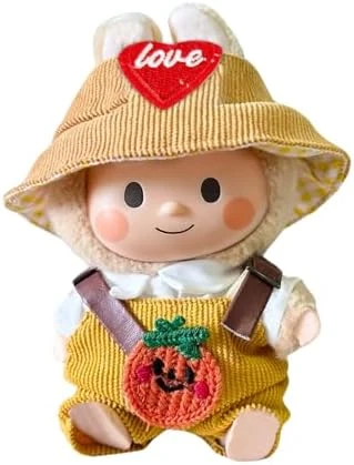 Clothes For 17cm Doll,Cute Outfit Set With Hat & Accessories For 17cm Dolls,Soft Cotton Clothing (No Doll) (Green) 4 Clothes For 17cm Doll,Cute Outfit Set With Hat & Accessories For 17cm Dolls,Soft Cotton Clothing (No Doll) (Green) - Image 4