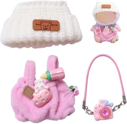 Doll Clothes, 3-Piece Cute Style Set For 5.91"-6.69" Dolls, Premium Doll Outfit With Accessories, Pink Romper + White Hat + Small Camera, NO Doll 6 Doll Clothes, 3-Piece Cute Style Set For 5.91"-6.69" Dolls, Premium Doll Outfit With Accessories, Pink Romper + White Hat + Small Camera, NO Doll - Image 6