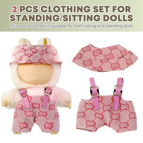 Clothes For LABUBU 17cm Doll (NO Doll),Outfit For LABUBU Doll, Premium Outfit ,Hat & Overalls Set For LABUBU Dress Up,Accessories For LABUBU (C) 3 Clothes For LABUBU 17cm Doll (NO Doll),Outfit For LABUBU Doll, Premium Outfit ,Hat & Overalls Set For LABUBU Dress Up,Accessories For LABUBU (C) - Image 3
