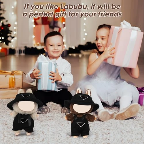 17cm Clothes Set For Doll , Handcrafted Dress Up Unique Overalls Set & Style Hat Cute Clothes For 17cm Doll Accessories Suit, Cute Clothes For Doll Not Included (Black) 5 17cm Clothes Set For Doll , Handcrafted Dress Up Unique Overalls Set & Style Hat Cute Clothes For 17cm Doll Accessories Suit, Cute Clothes For Doll Not Included (Black) - Image 5